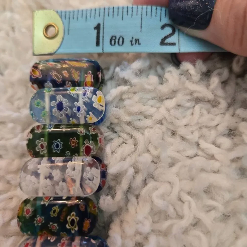 NEW Murano Venetian Glass Floral Millefiori Bead Stretch Bracelet